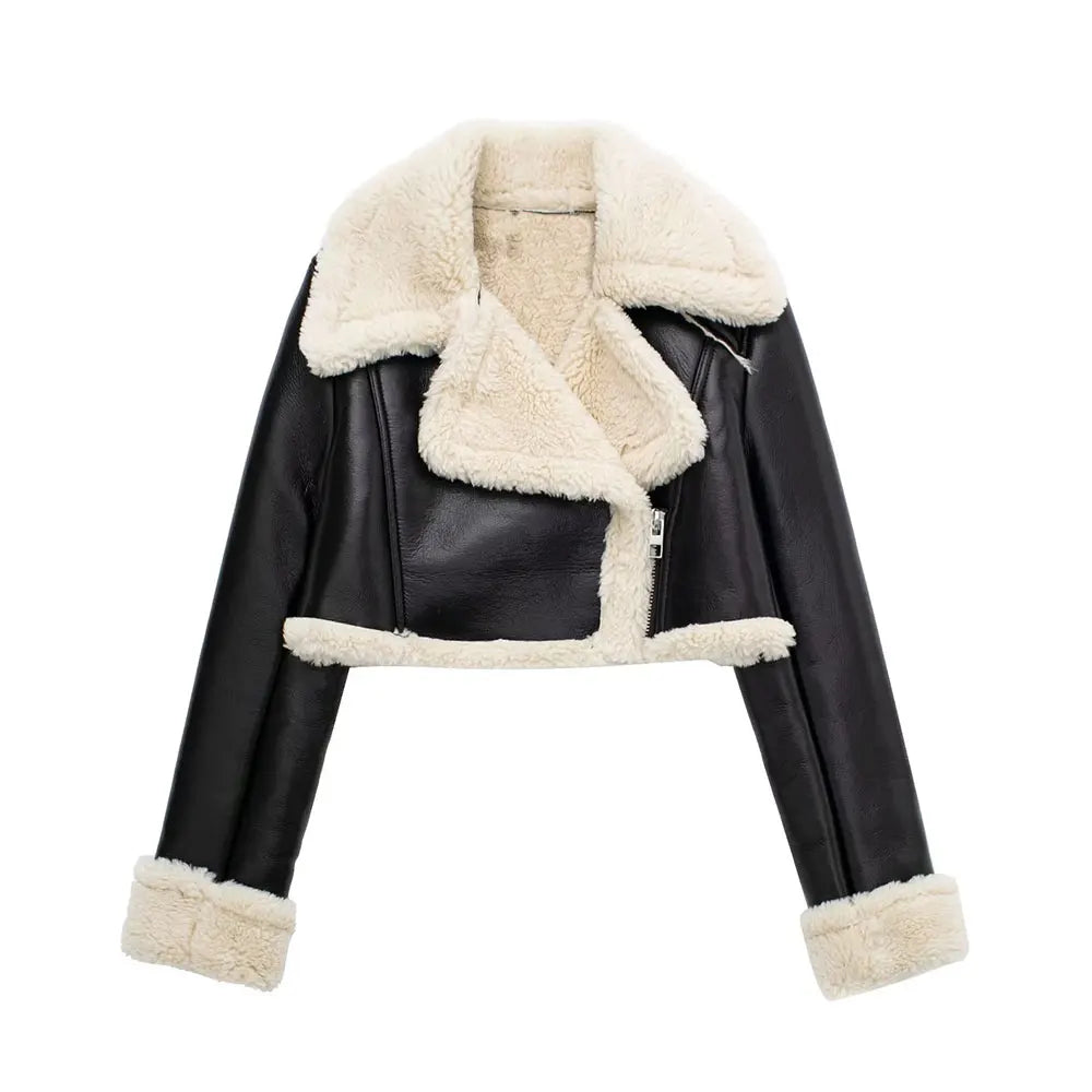 "Madrid" leather fur jacket